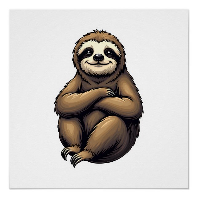 Old Print Sloth Art Vintage Graphic 2 (Front)