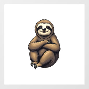 Old Print Sloth Art Vintage Graphic 2 Floor Decals