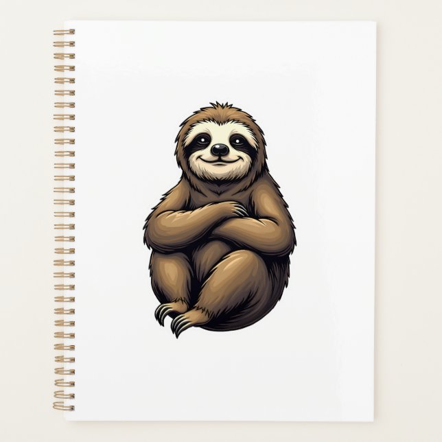 Old Print Sloth Art Vintage Graphic 2 Planner (Front)