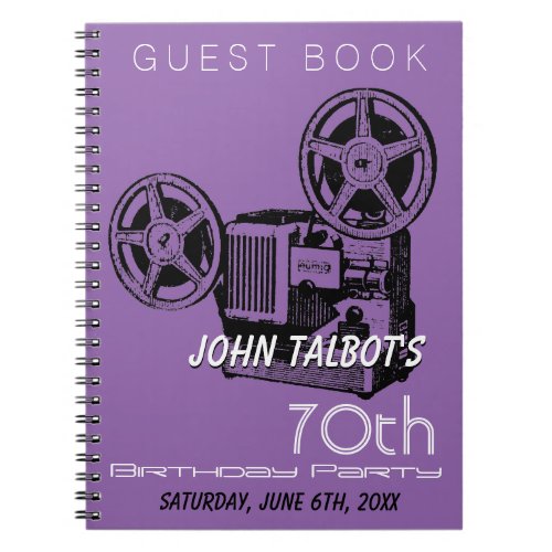 Old Projector 70th birthday Party GuestBook Notebook