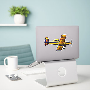 Old Prop Airplane Art Sticker