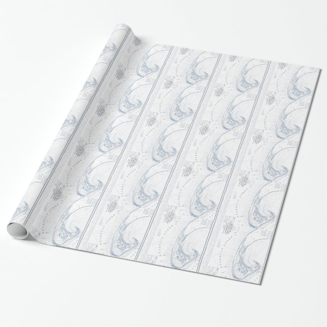 Old Provincetown Cape Cod Map Wrapping Paper (Unrolled)