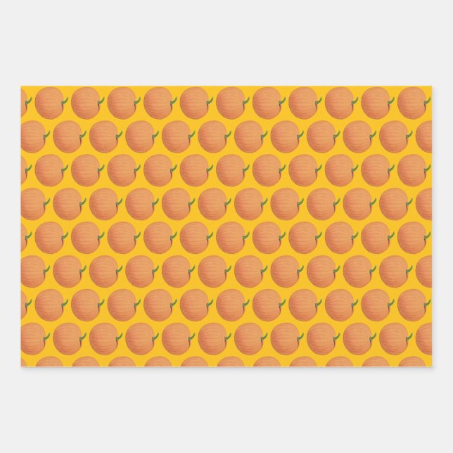 Old Pumpkin Wrapping Paper Sheets (Front)