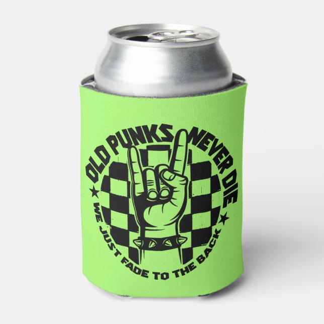 Old PUNKS Never Die Punk Rock Music Legend Custom Can Cooler (Can Front)
