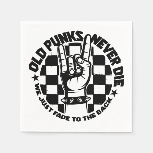 Old PUNKS Never Die Punk Rock Music Legend Custom Napkins
