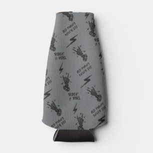 Old Punks Never Die Skeleton Rock On Gothic  Bottle Cooler