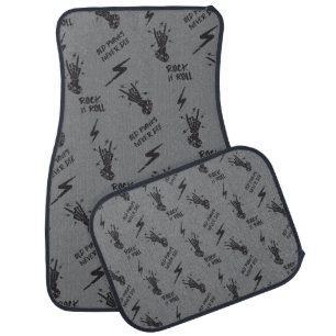 Old Punks Never Die Skeleton Rock On Gothic  Car Floor Mat