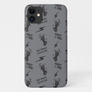 Old Punks Never Die Skeleton Rock On Gothic iPhone 11 Case