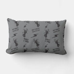 Old Punks Never Die Skeleton Rock On Gothic Lumbar Pillow