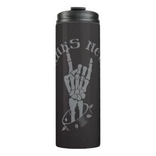 Old Punks Never Die Skeleton Rock On Gothic  Thermal Tumbler