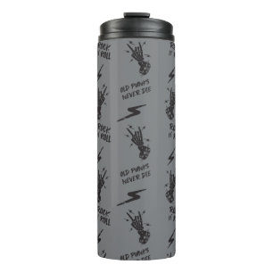 Old Punks Never Die Skeleton Rock On Gothic Thermal Tumbler