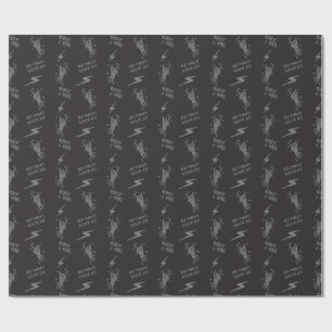 Old Punks Never Die Skeleton Rock On Gothic  Wrapping Paper
