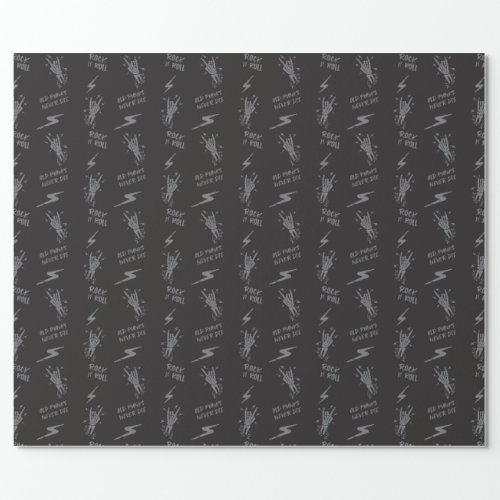 Old Punks Never Die Skeleton Rock On Gothic  Wrapping Paper