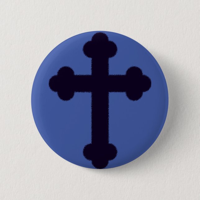 Old purple christian cross button (Front)