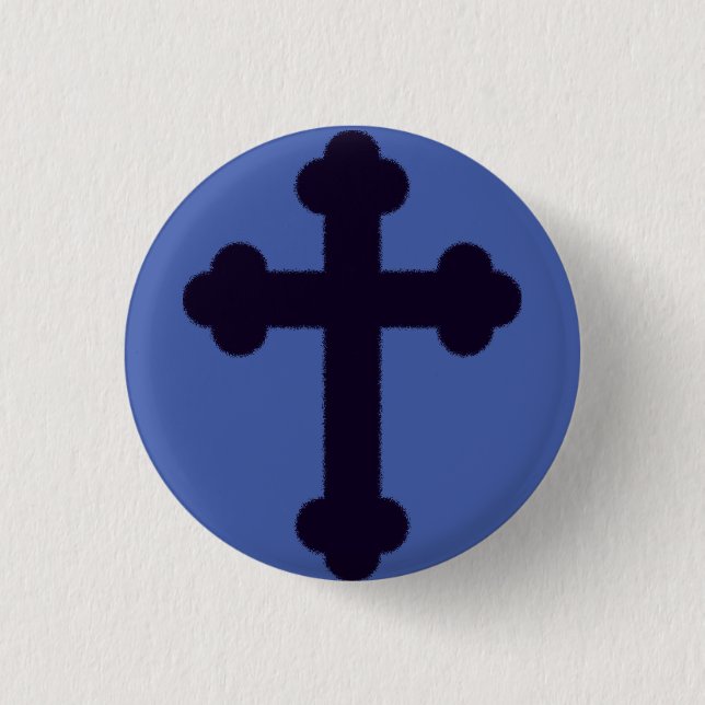 Old purple christian cross button (Front)