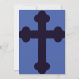 Old purple christian cross invitation