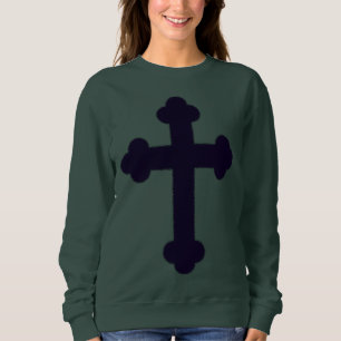 Old purple christian cross sweatshirt