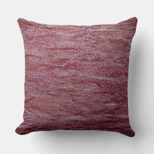 Old Purple Look Leather Throw Pillow