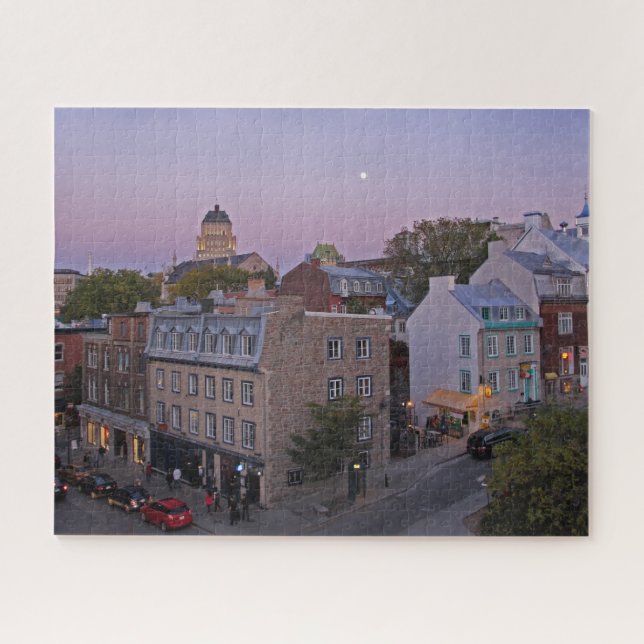 Old Quebec City at Twilight Design Puzzle (Horizontal)