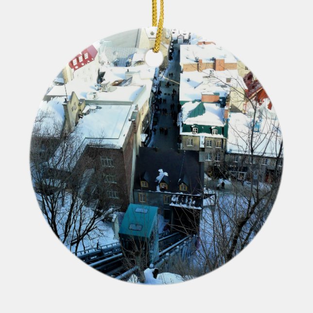 Old Quebec City, Quebec, Canada Ceramic Ornament (Front)