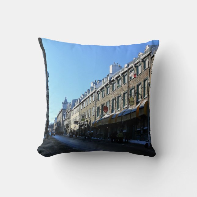 Old Quebec City, Quebec, Canada Throw Pillow (Front)