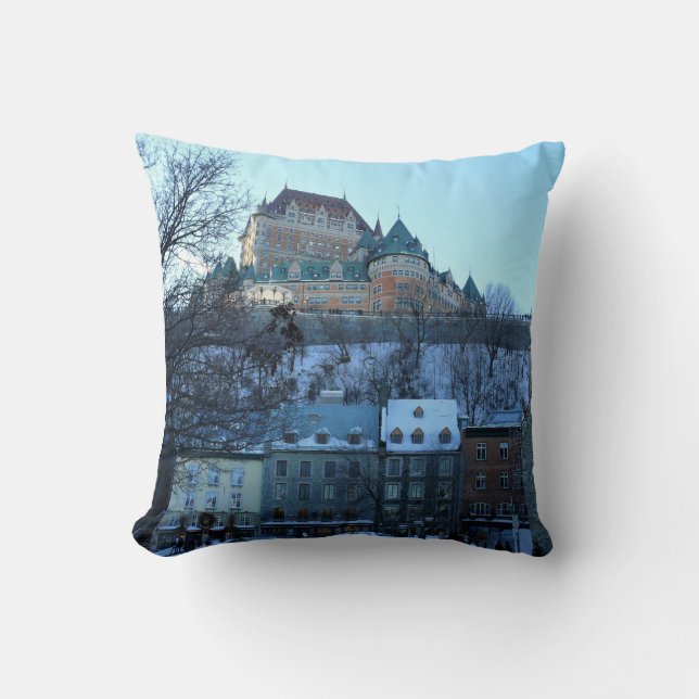 Old Quebec City, Quebec, Canada Throw Pillow (Front)