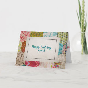 old quilt pattern with stitching frame card