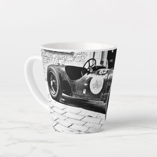 Old racing car photo latte mug