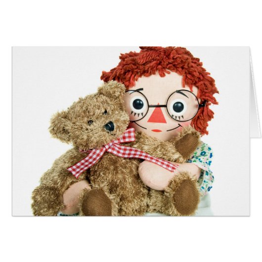 old rag doll and teddy bear cards (Front Horizontal)