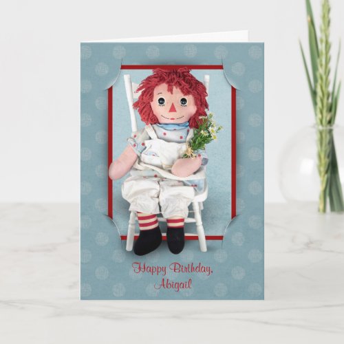 Old Rag Doll with Daisies Card