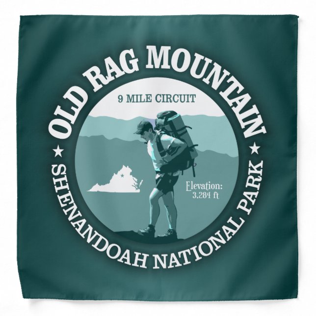 Old Rag Mountain (rd) Bandana (Front)