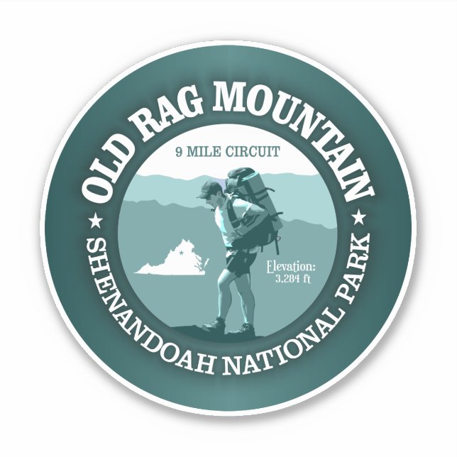 Old Rag Mountain (T) Sticker (Front)