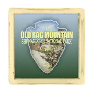 Old Rag Mtn (arrowhead) Gold Finish Lapel Pin