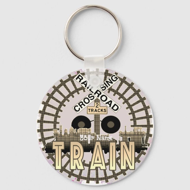 Old Railroad Train  Keychain (Front)
