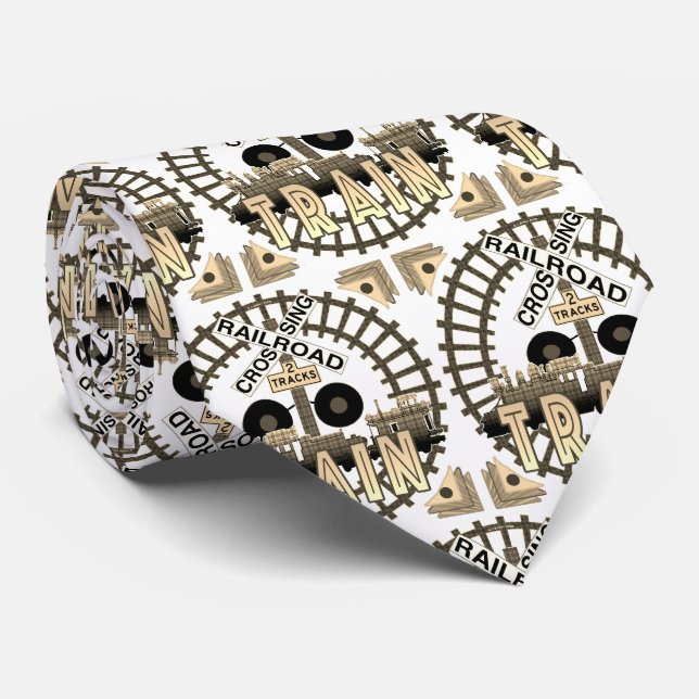 Old Railroad Train  Neck Tie (Rolled)