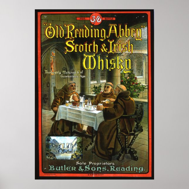 Old Reading Abbey Whisky Poster (Front)