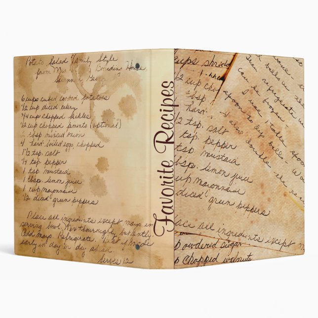 Old Recipes Cookbook 3 Ring Binder (Background)