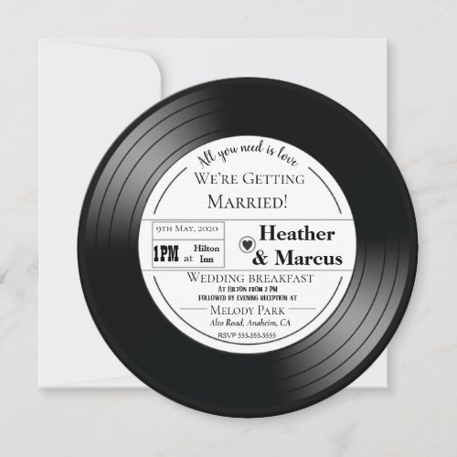 Old Record Wedding Invitation