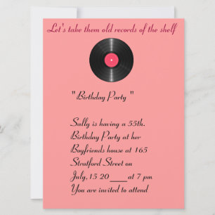 Old records birthday invitation. invitation