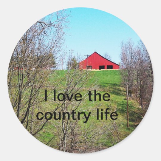 Old Red Barn Classic Round Sticker | Zazzle.com