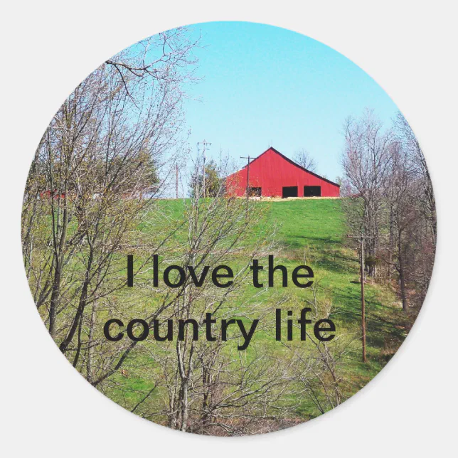 Old Red Barn Classic Round Sticker | Zazzle