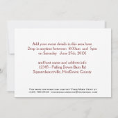 Old Red Barn Country Style Hoedown Barn Raising Invitation (Back)