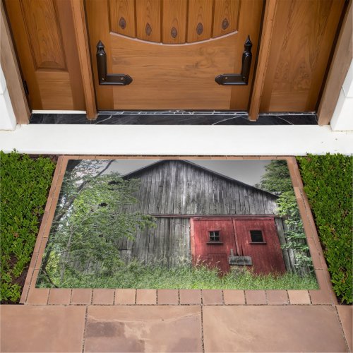 Old Red Barn Door Doormat