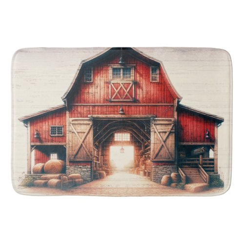 Old Red Barn Rustic Country  Bath Mat