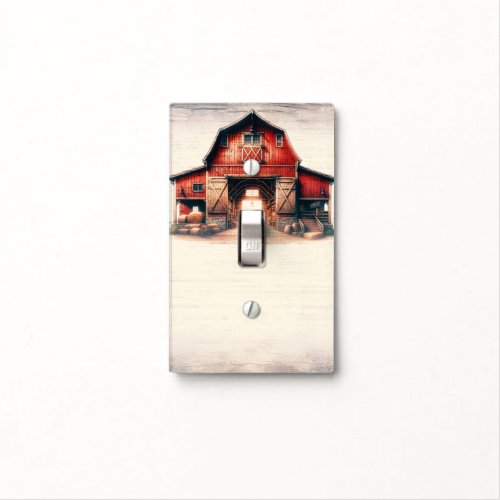 Old Red Barn Rustic Country  Light Switch Cover