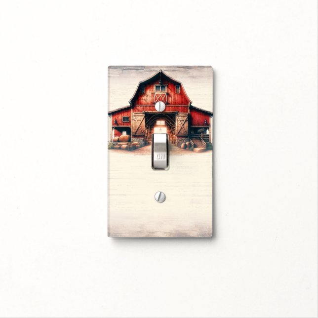 Old Red Barn Rustic Country  Light Switch Cover (In Situ)