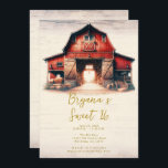 Old Red Barn Rustic Country Sweet 16 Party  Invitation<br><div class="desc">Customize this invitation with your details for your event.</div>
