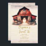 Old Red Barn Rustic Country Sweet 16 Party  Invitation<br><div class="desc">Customize this invitation with your details for your event.</div>