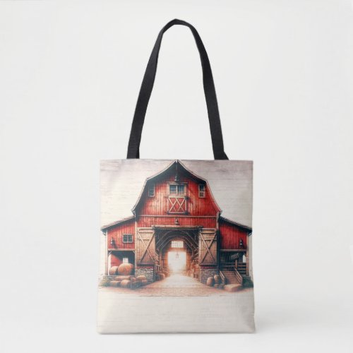 Old Red Barn Rustic Country  Tote Bag
