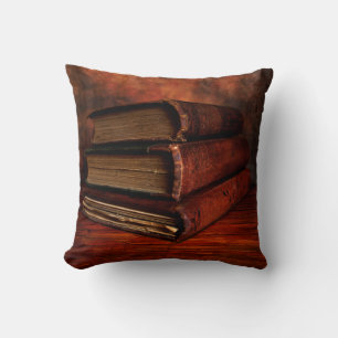 Old Red Books Throw Pillow